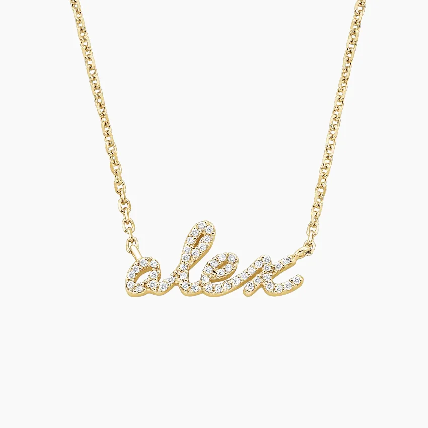The Bespoke Script Pendant Diamond Jewellery