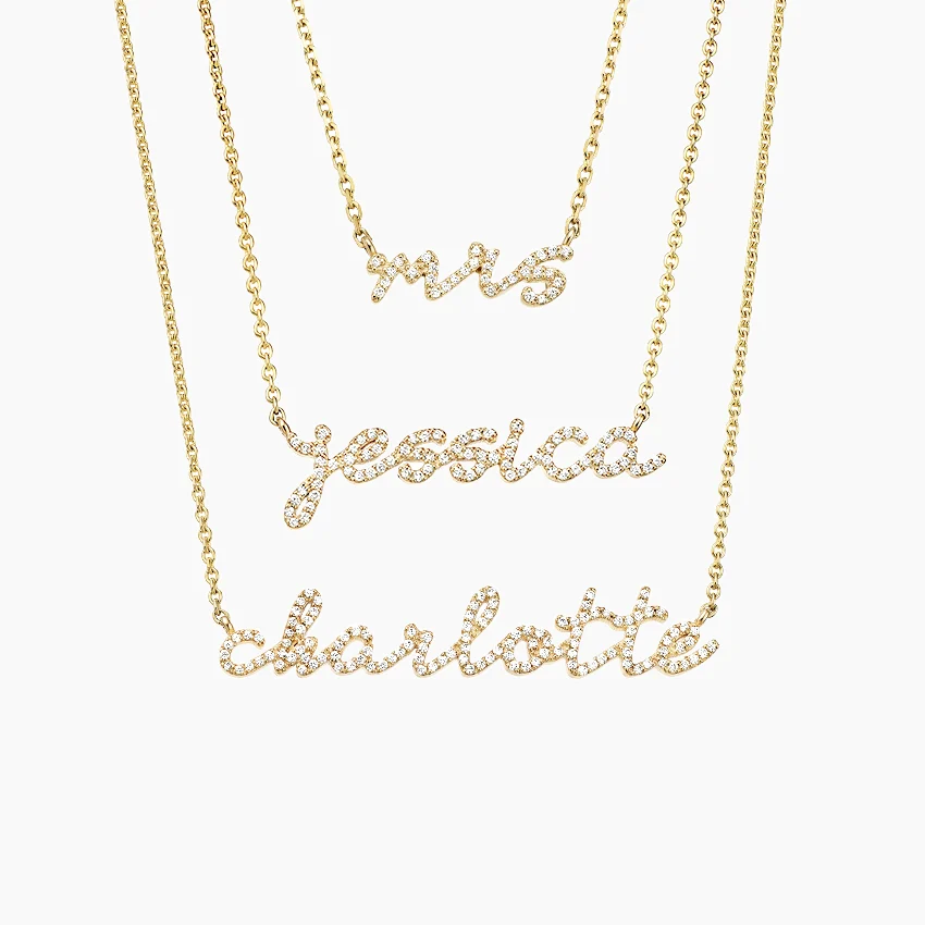 The Bespoke Script Pendant Diamond Jewellery