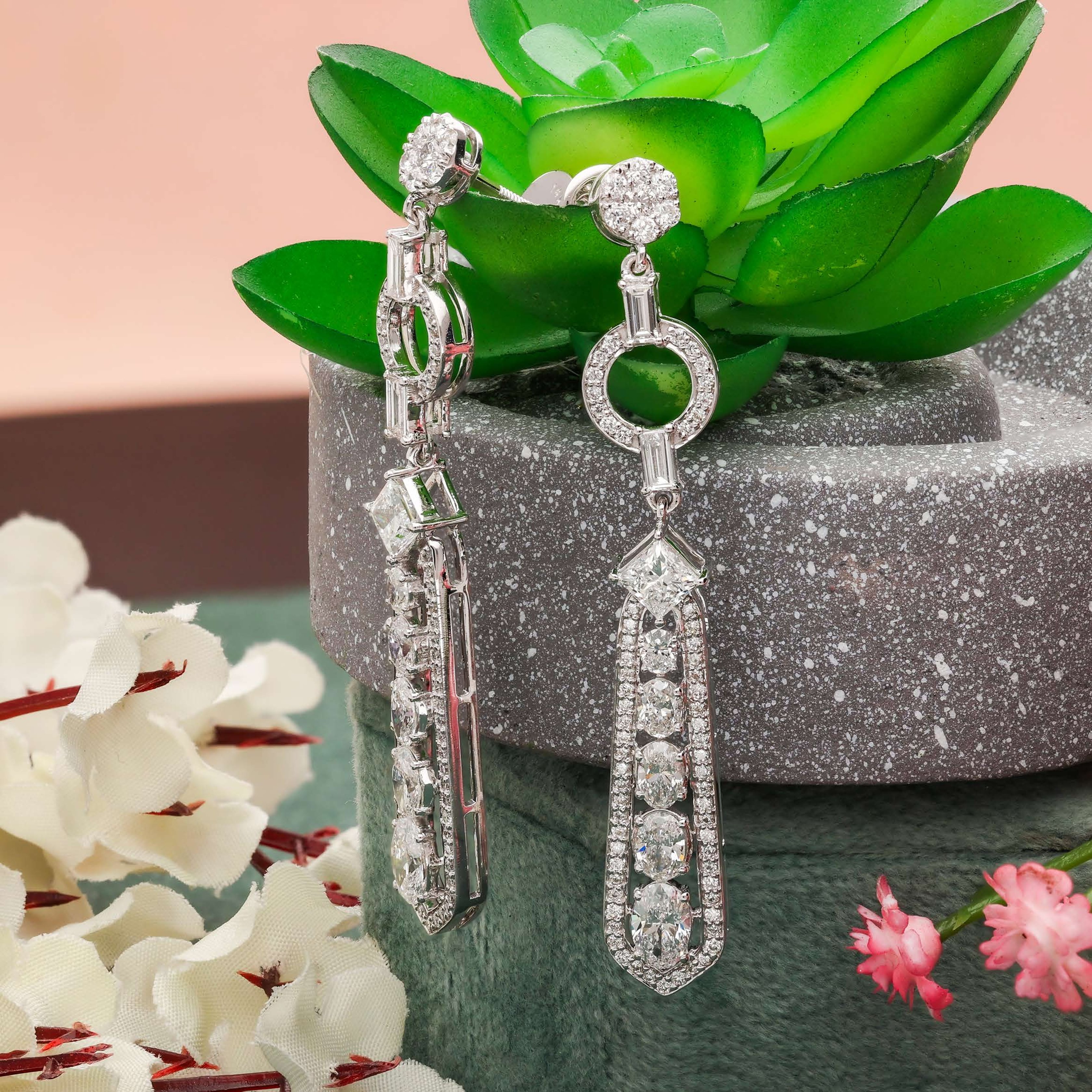 Formal Cubic Zirconia Earrings Diamond Jewellery