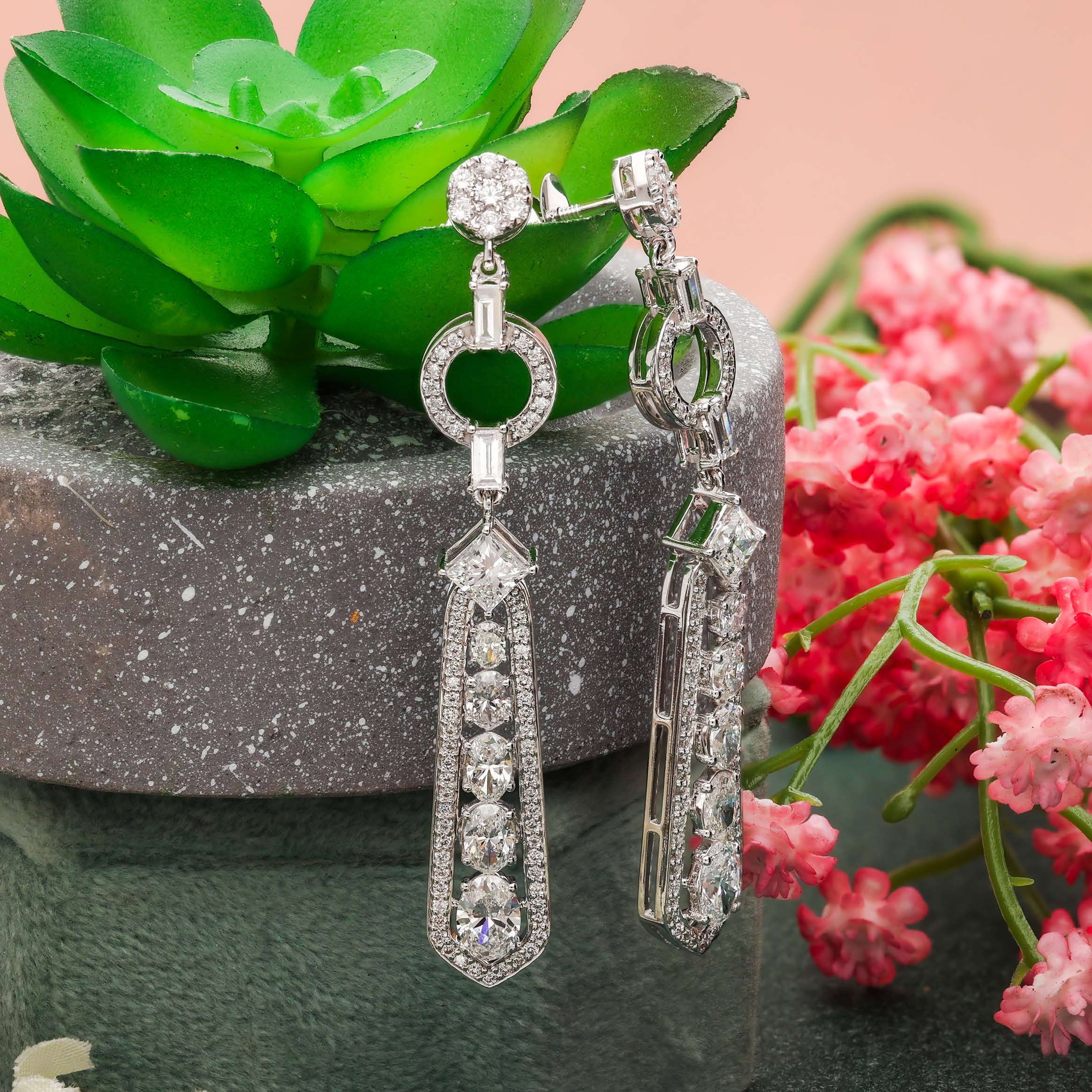 Formal Cubic Zirconia Earrings Diamond Jewellery