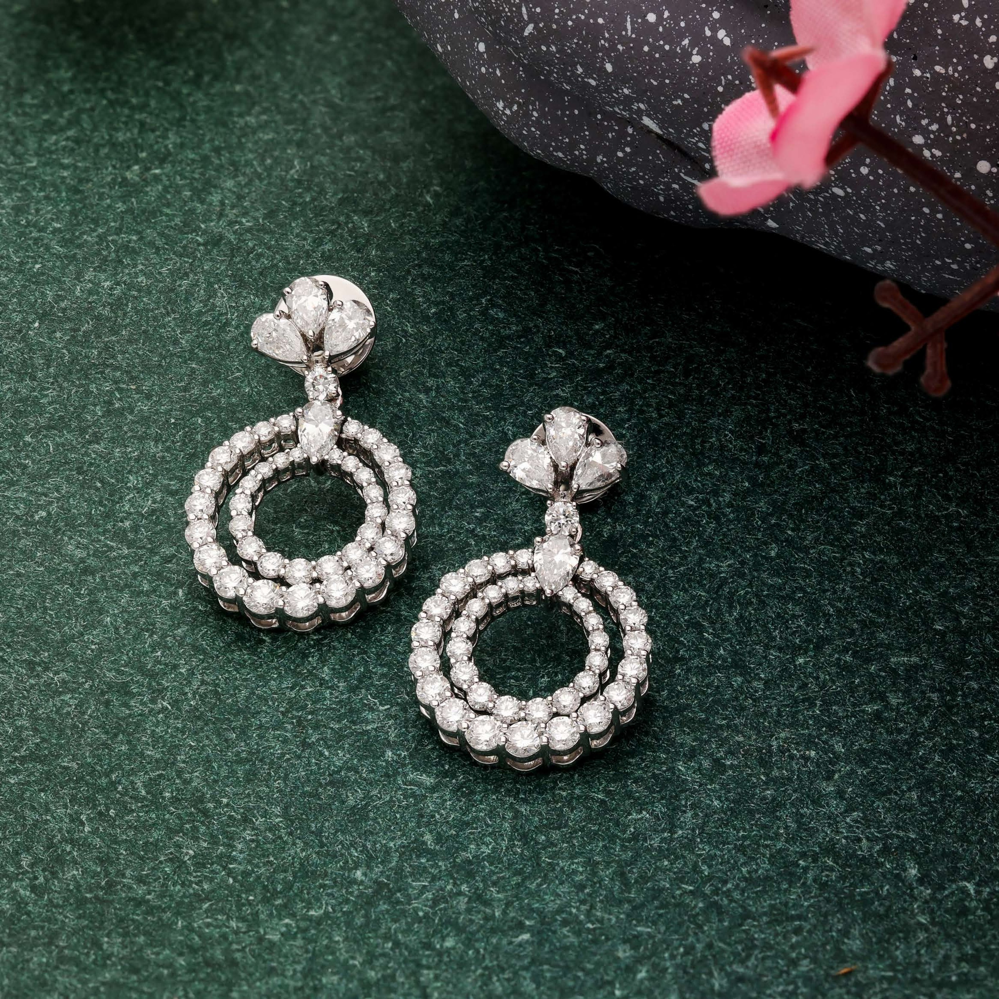 Caliente Double Halo  Earrings Diamond Jewellery