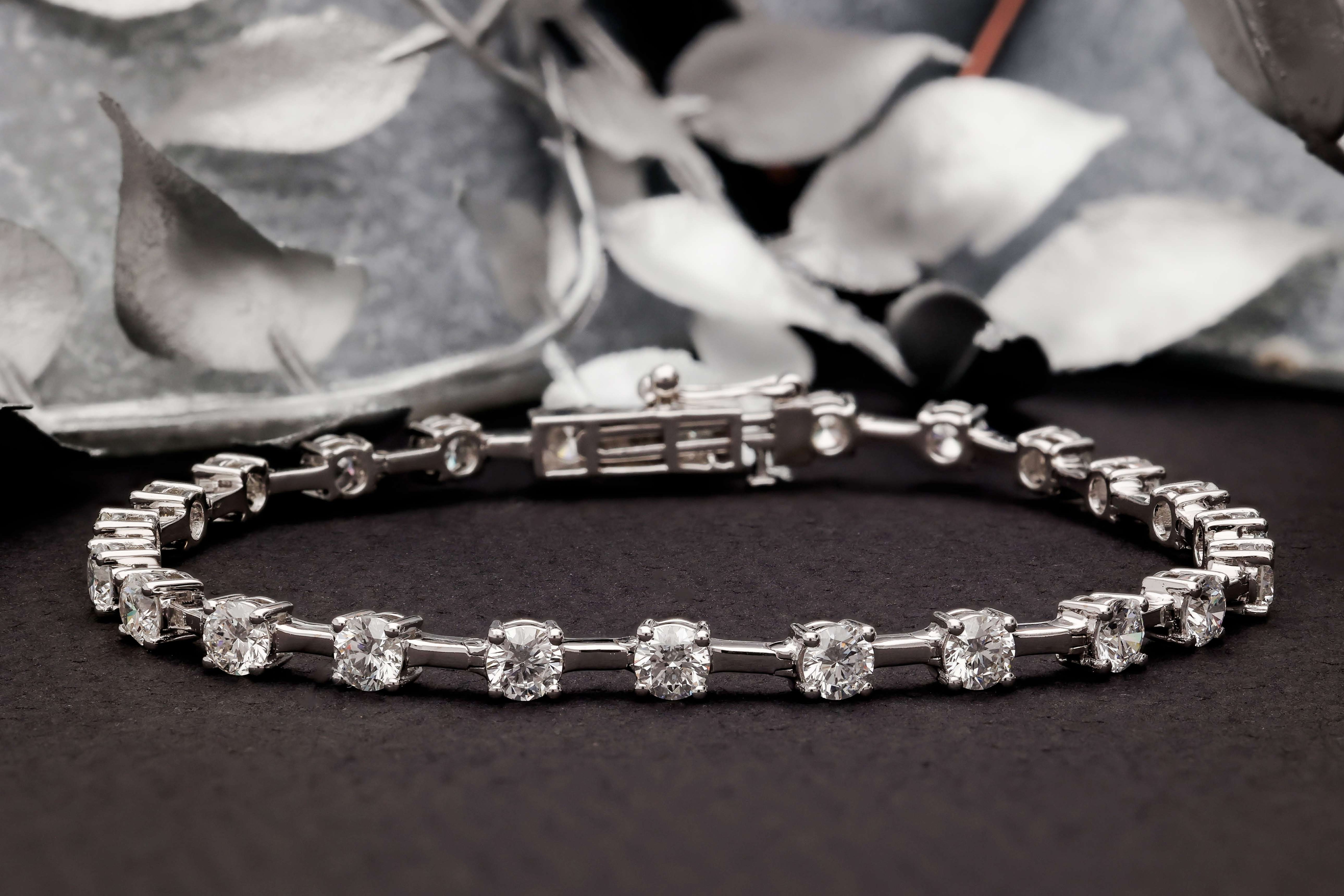 Round Genuine Diamond Tennis Bracelet Diamond Jewellery