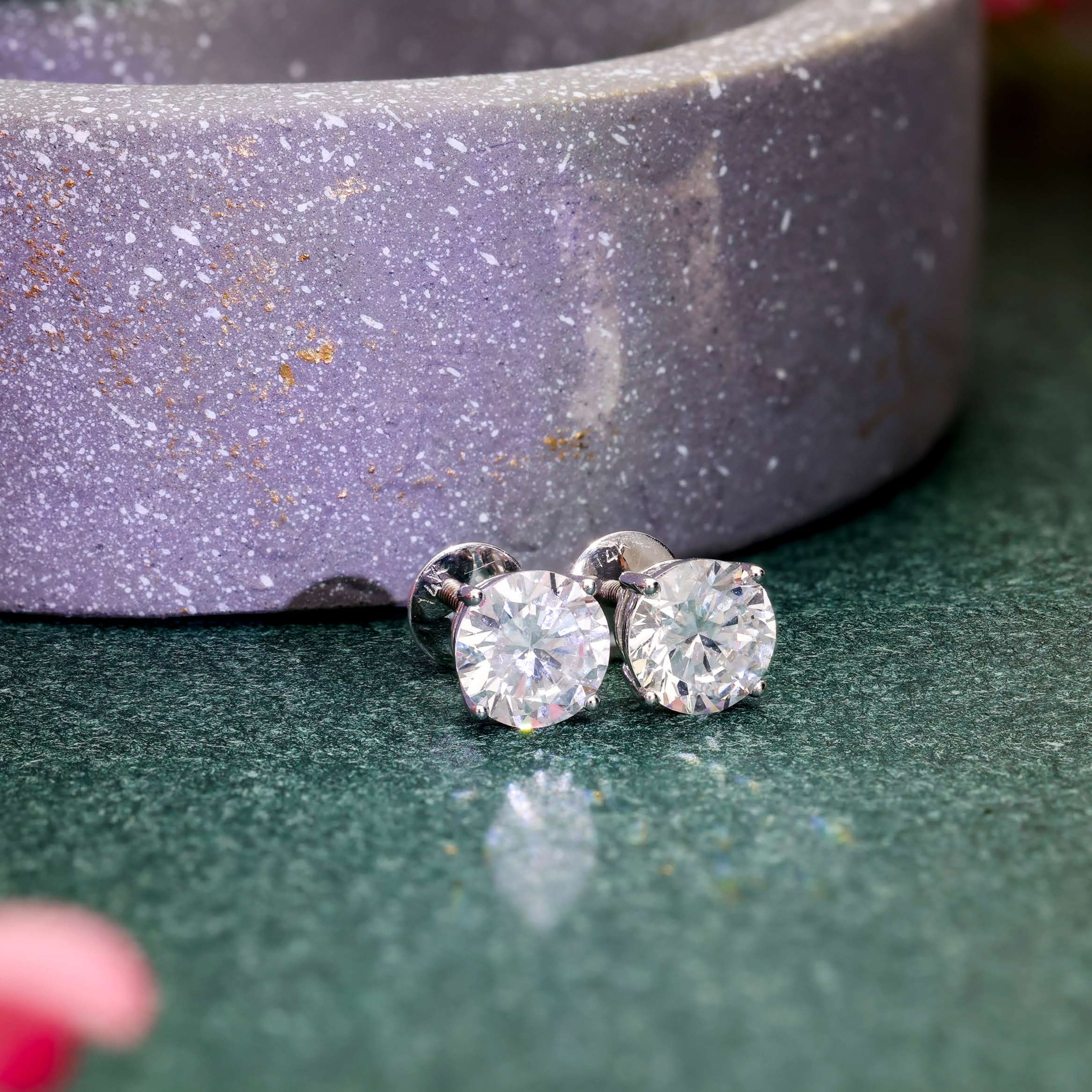 Round Solitaire Diamond Studs earrings Diamond Jewellery