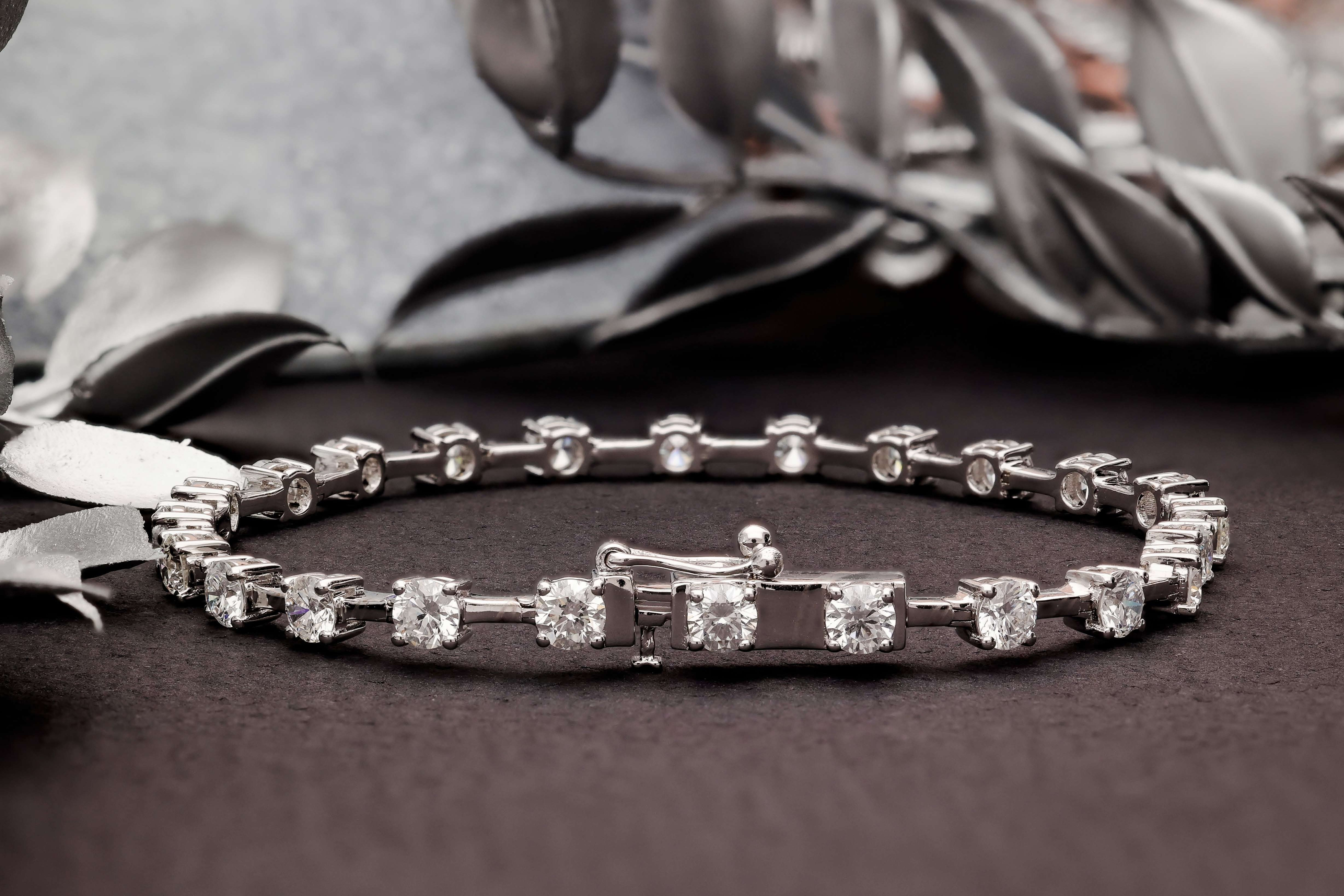 Round Genuine Diamond Tennis Bracelet Diamond Jewellery