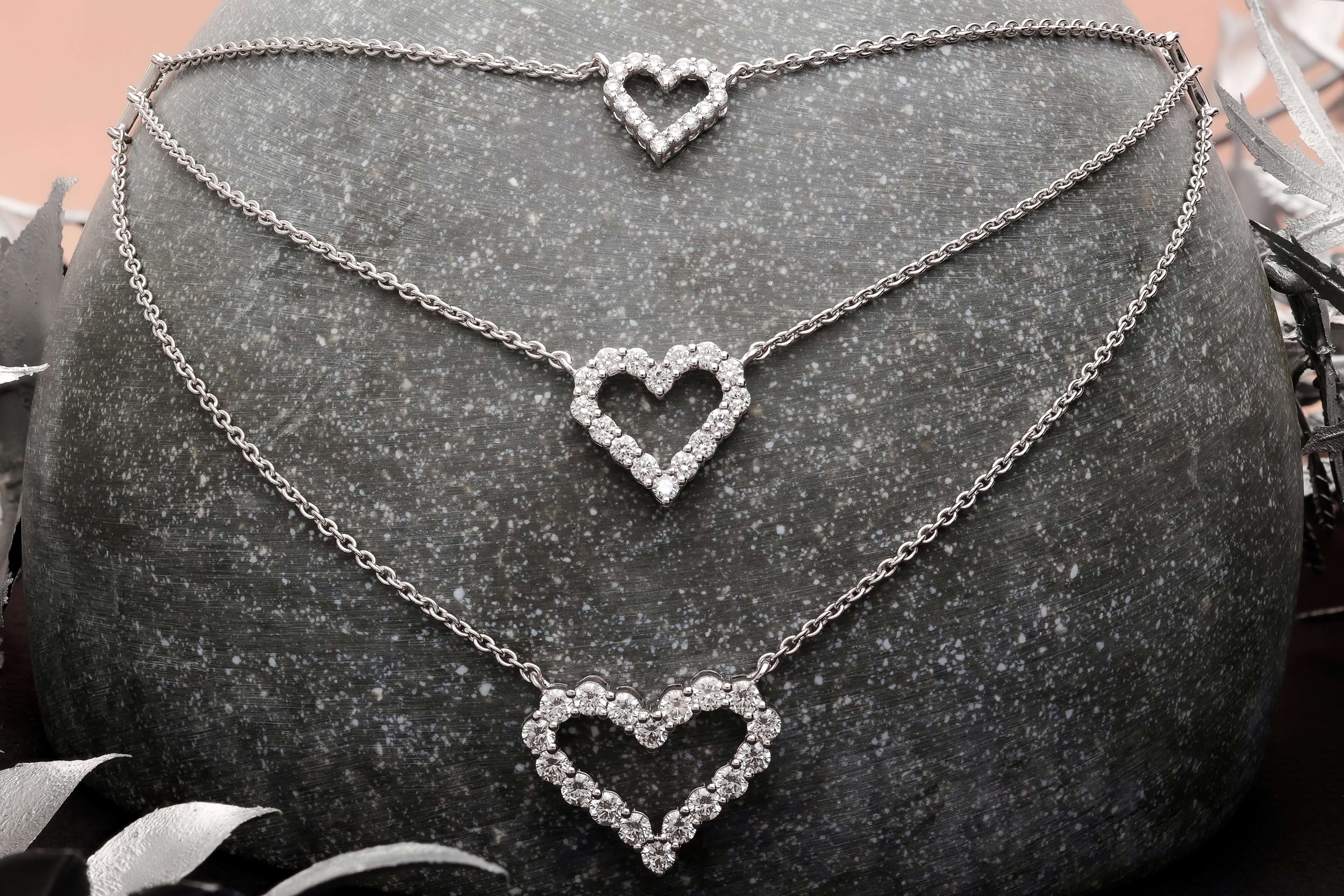 Sterling Silver CZ Heart Necklace Diamond Jewellery