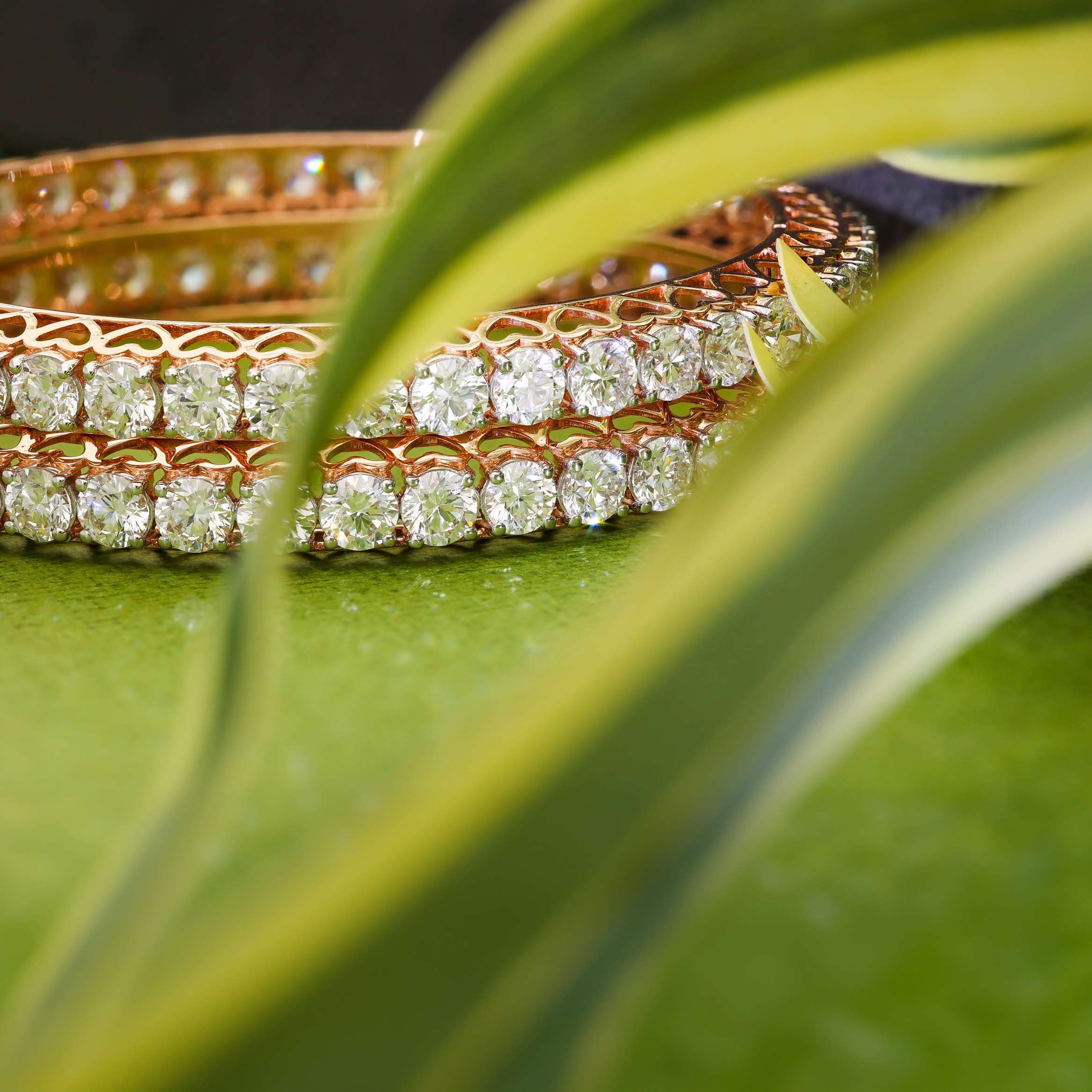 Elegant Rose Gold Bangles Diamond Jewellery