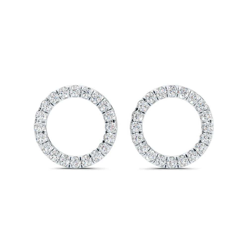 Diamond Open Circle Stud Earrings Diamond Jewellery