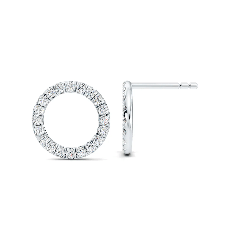 Diamond Open Circle Stud Earrings Diamond Jewellery