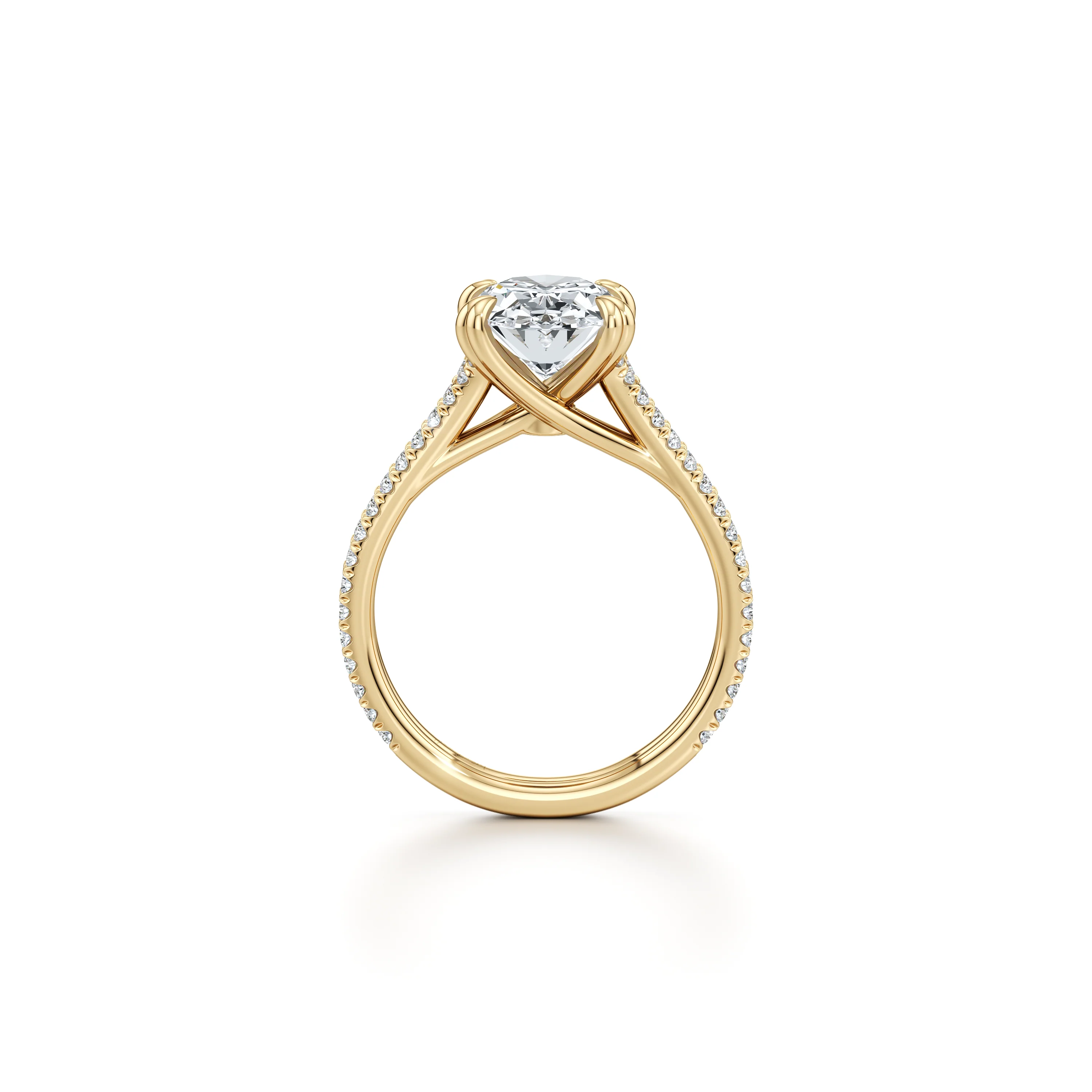 Oval Double Row Solitaire handcrafted Ring Diamond Jewellery