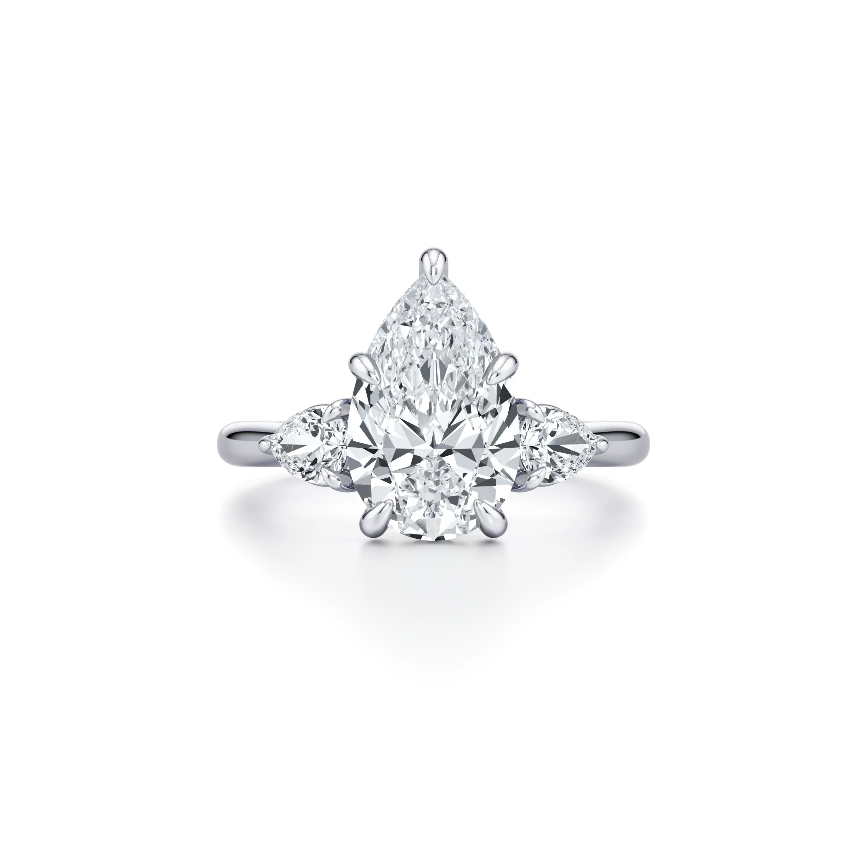 Pear Three Stone Solitaire masterfully crafted engagement ring Diamond Jewellery