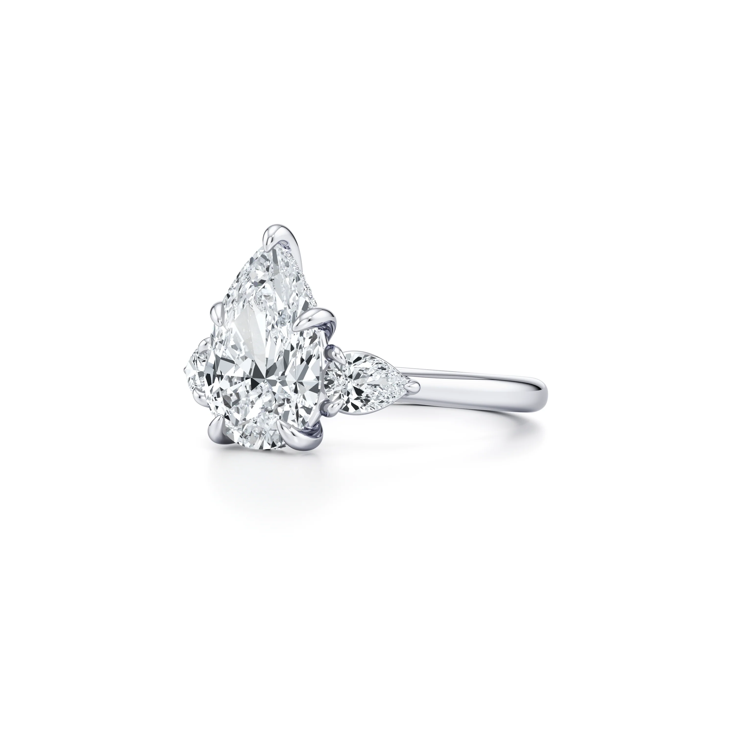 Pear Three Stone Solitaire masterfully crafted engagement ring Diamond Jewellery