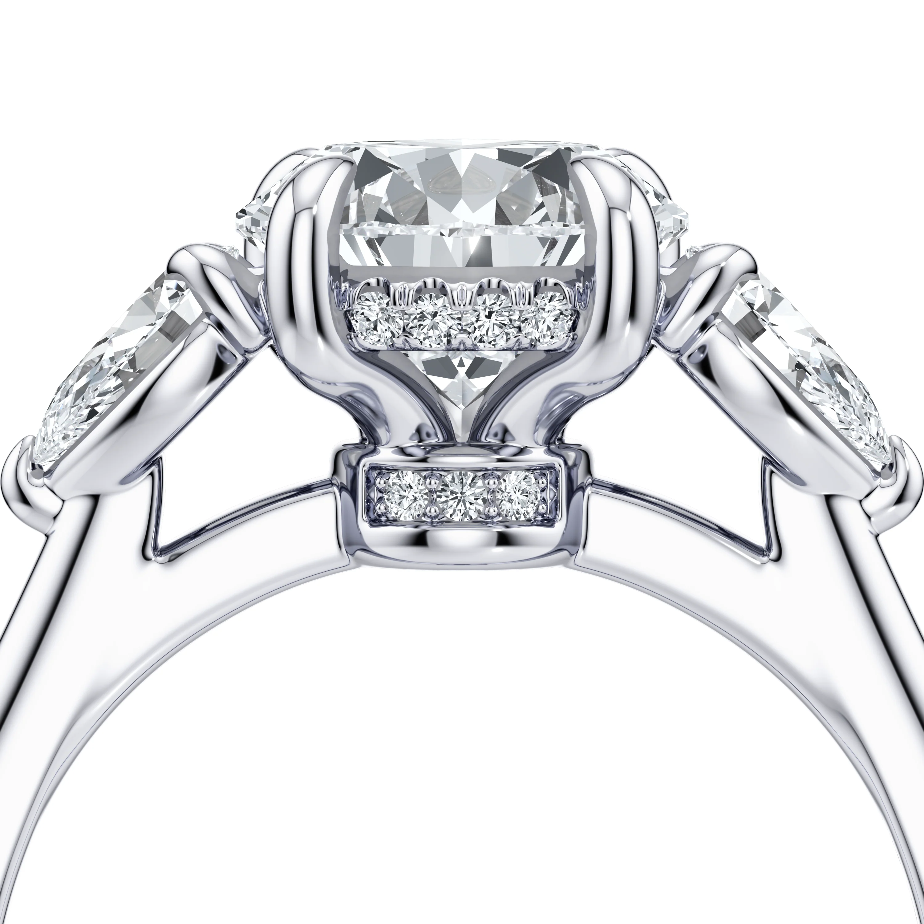 Pear Three Stone Solitaire masterfully crafted engagement ring Diamond Jewellery