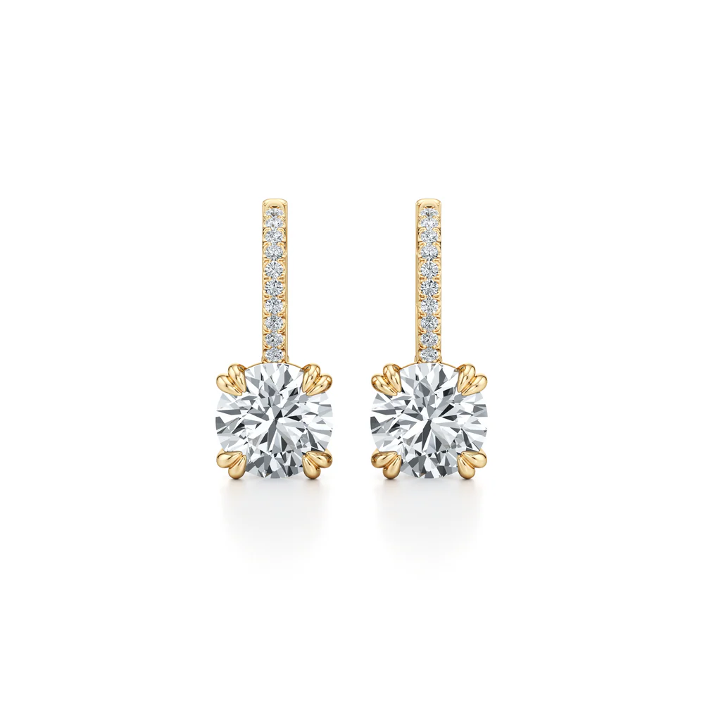 Round Brilliant Solitaire Leverback Earrings Diamond Jewellery